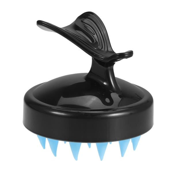 Masajeador de cuero cabelludo Unique Bargains Cuidado del cabello Cepillo de cuero cabelludo para mujeres Masajeador de cabello en la ducha para limpieza Negra, Azul