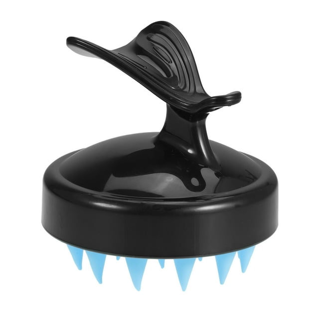 Masajeador de cuero cabelludo Unique Bargains Cuidado del cabello Cepillo de cuero cabelludo para mujeres Masajeador de cabello en la ducha para limpieza Negra, Azul