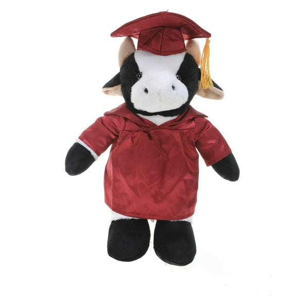 Made by Aliens Cow Plush Stuffed Animal Toys Present Gifts for Graduation Day, Personalized Text, Name or Your School Logo on Gown, Best for Any Grad School Kids 12 Inch