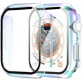 thumbnail image 1 of Yanonmyfd 2 Piezas Funda para Apple Watch Series 6/5/4/SE 3/SE 2/SE 40mm Protector Pantalla Vidrio Templado Incorporado,HD Protección Completa PC Dura Estuche Protective Case,Transparente,40mm, 1 of 46