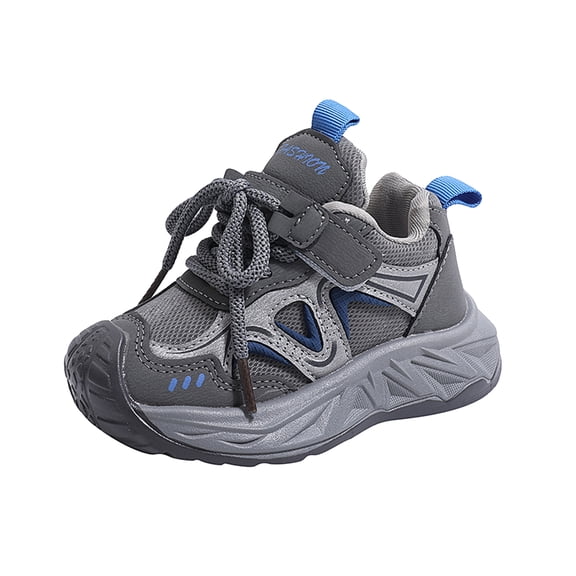 WNVMWI Toddler Girls Running Sneakers Childrens Walking Shoes with Hook And Loop Kids Casual Sports Shoe Grey Sizs 6