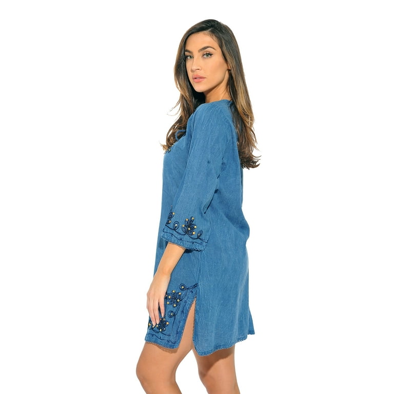 Denim swimsuit cover best sale up