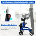 thumbnail image 5 of Costway Rollator Walker w/ Seat, Folding Aluminum Rolling Walker w/ 8-inch Wheels, Blue, 5 of 10