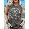 thumbnail image 2 of Summer Beach Tank Tops for Women Dark Gray Vest (Color Picture and White Letters) M, 2 of 4