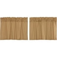 thumbnail image 2 of VHC Brands Simple Life Flax Khaki Country Farmhouse Kitchen Window Curtain Tier Set of 2 L24xW36, 2 of 8