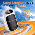 thumbnail image 3 of Recharable Hand Warmer 2 Pack, LED Display & 4 Levels, Ultrathin Electric Hand Warmers Portable USB Pocket Heater Fits Gloves for Hunting Essentials, Camping, Raynauds, Gifts for Christmas, 3 of 4