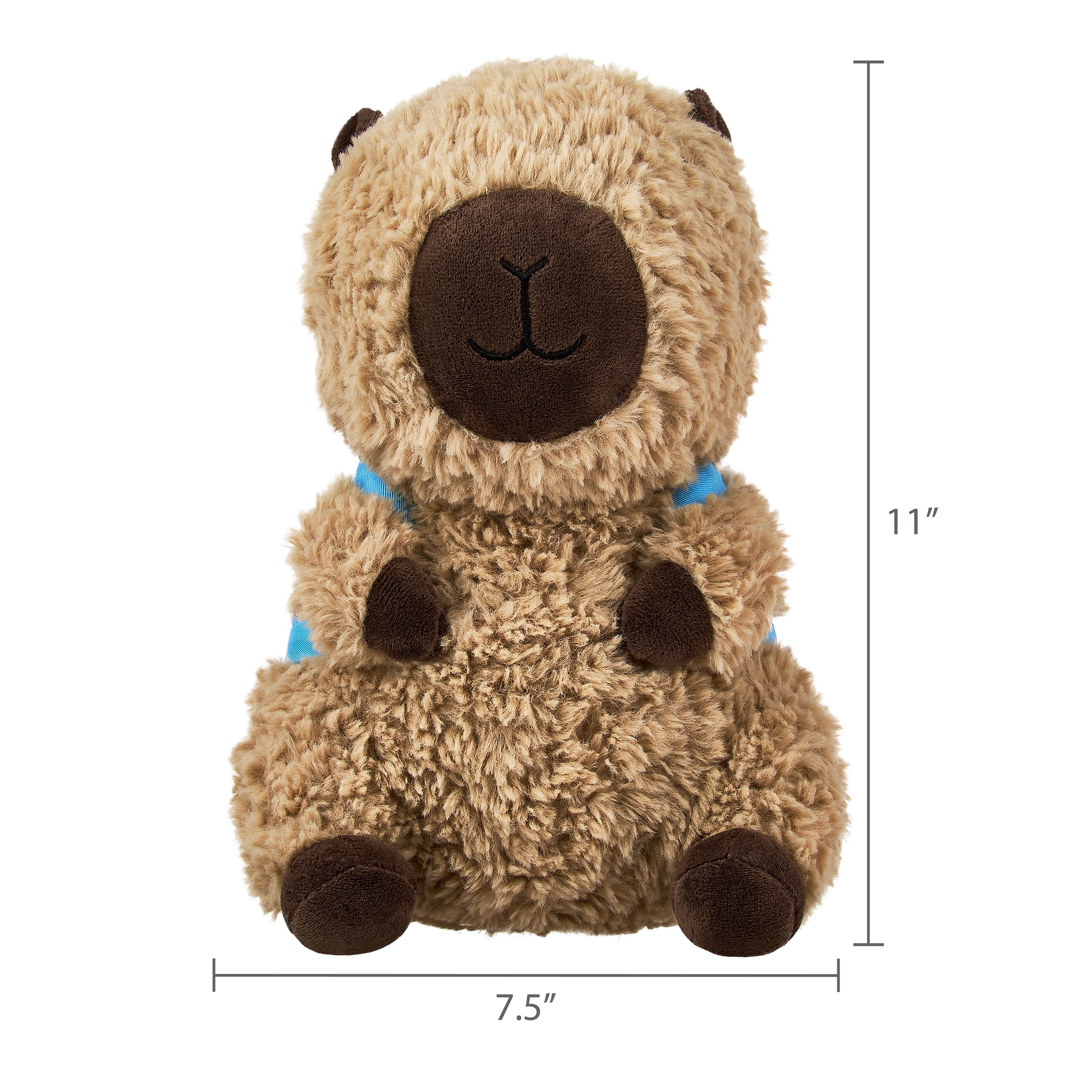 Way To Celebrate Capybara Plush Toy with Backpack, Brown, 10 in