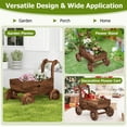 thumbnail image 6 of Decorative Wooden Wagon Cart with Handle Wheels and Drainage Hole, 6 of 8