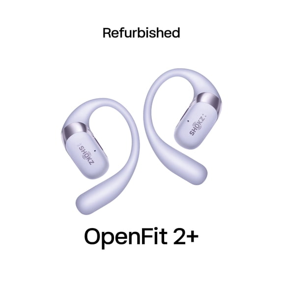 Restored Shokz OpenFit 2+ Open-Ear Wireless Earbuds with Dolby Audio, Wireless Charging, USB-C Fast Charging, Black