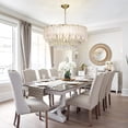 thumbnail image 6 of DingLiLighting 11 Light Luxury Crystal Chandeliers Feather Crystal Chandelier Modern Flush Mount Ceiling Light Fixtures Adjustable for Living Room Dining Bedroom, E12 Bulbs Included, 6 of 7