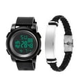 thumbnail image 1 of PENGXIANG 2Pcs Men Sports Waterproof Electronic Digital Luminous Wrist Watch + Bracelet, 1 of 10