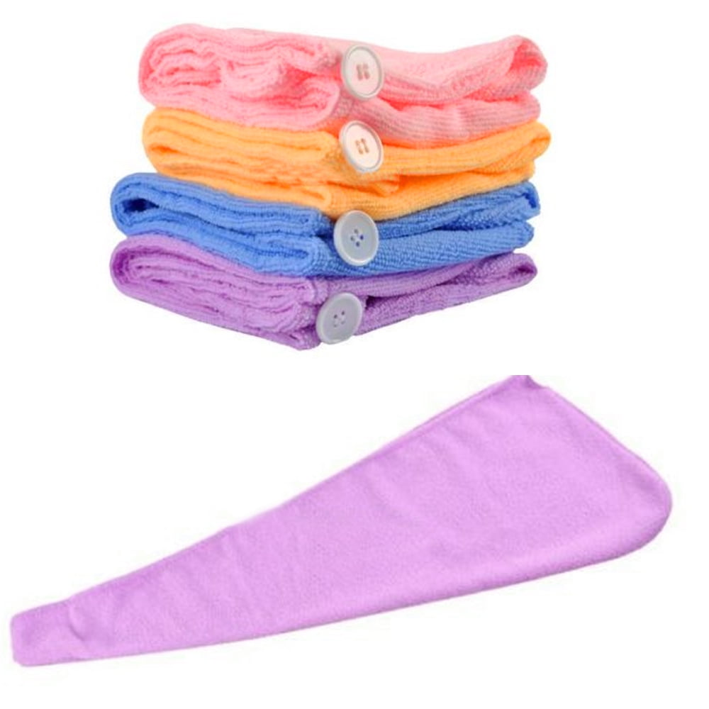 Microfiber Coral Velvet Quick-Dry Head Towel Shower Bath Turban Hair Wrap Cap 