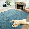 thumbnail image 3 of Lochas Soft Fluffy Area Rugs Plush Nursery Carpet Shaggy Furry Rug for Bedroom Living Room Home Decor,4'x5.3',Green, 3 of 6