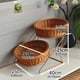 thumbnail image 5 of Cesta de Almacenamiento Dos Niveles Recipiente Decorativo Multifuncional para Frutas Verduras Pan con Base Tejida Adecuado para Fiestas Regalo Casa 40cmx25cmx21cm, 5 of 5