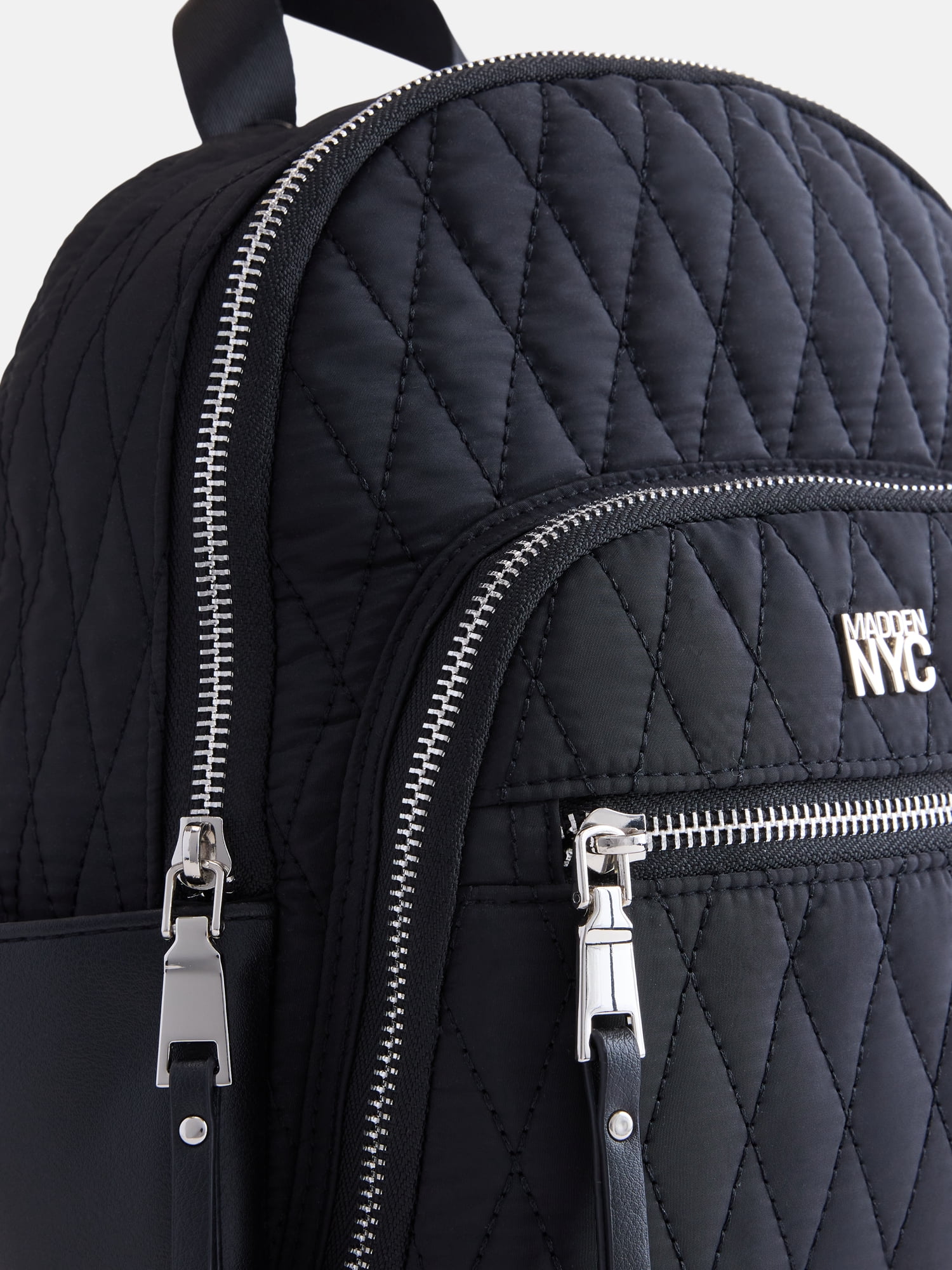 Madden NYC Women's Quilted Mini Backpack, Black