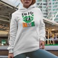 thumbnail image 2 of Kiss Me I'm Irish, St. Patrick's Day, White Hooded Sweatshirt or Hoodie, Small, 2 of 5
