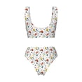 thumbnail image 6 of Rocae Geometric Retro for Bikini Set for Women Two Piece Sexy High Swimsuits Split Crossover Bikini, 6 of 9
