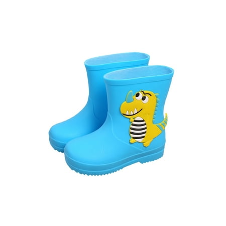 

Lacyhop Chidren Garden Shoes Lightweight Rainboot Waterproof Rain Boots Outdoor Comfort Mid Calf Boot Slip-On Non Slip Blue Style A 9C