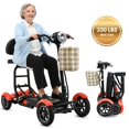 thumbnail image 1 of Dragon Mobile 4 Wheel Compact Travel Mobility Scooter - 300 lbs All Terrain Scooter for 2 Person w/ Front Basket Included - Matte Red, 1 of 8