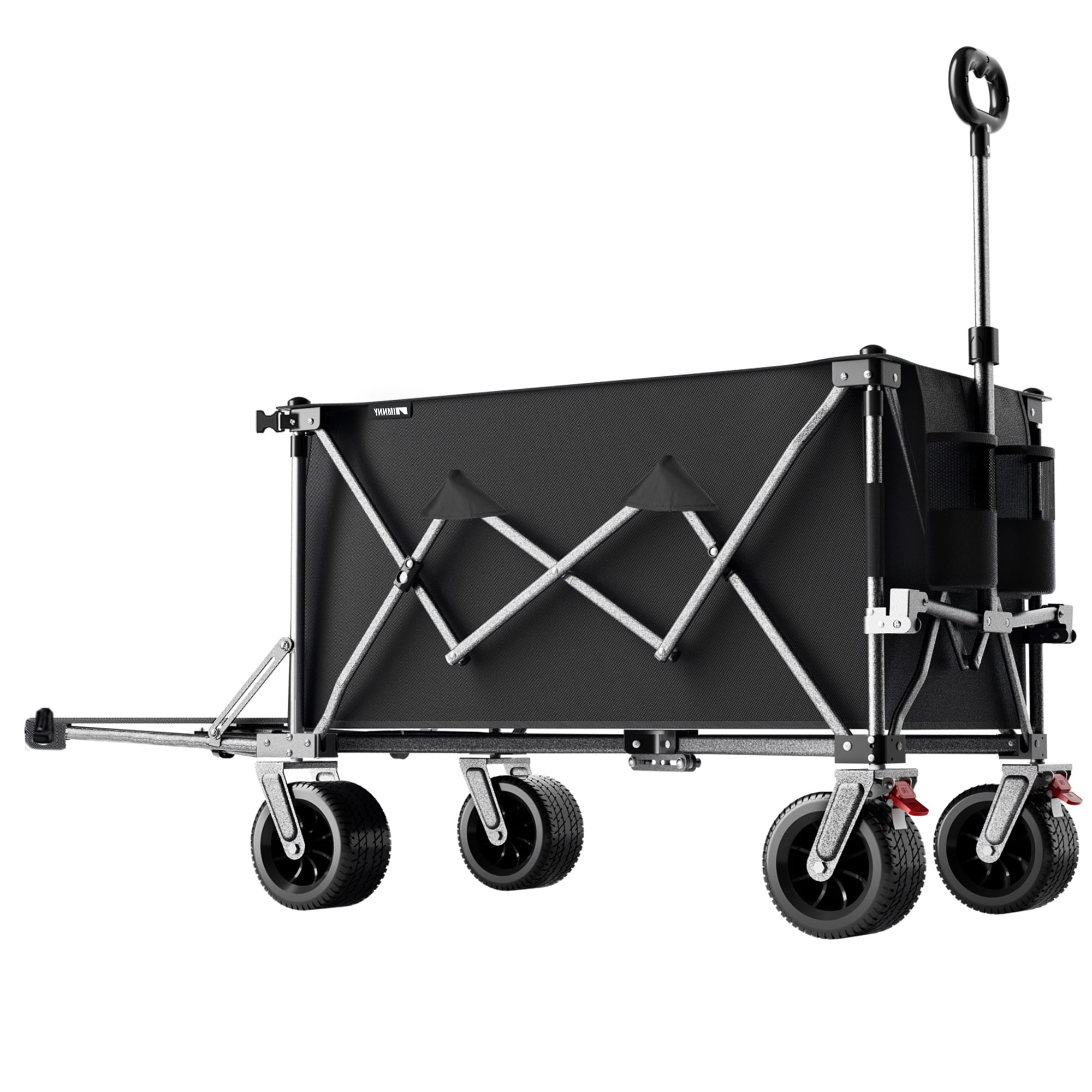 Folding Wagon with Removable Fabric 500 lbs Capacity 300L Storage 58 Long Frame All-Terrain Wheels