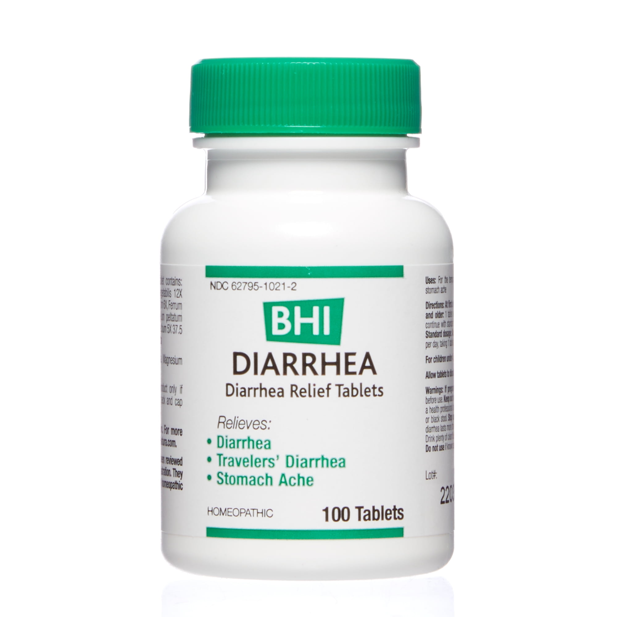 BHI Diarrhea Relief Tablets, Natural Homeopathic, 100 Tabs