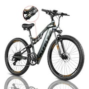 Paselec Electric Bicycle Mountain for Adult 27.5 In. Hydraulic Brakes, 500 W with 13 Ah Removable Lithium Battery Moped Cycle, Full Suspension E-MTB, Professional 9 Speed Gears