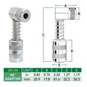 90‑Degree Grease Coupler Adapter, Heavy‑Duty Right Angle Grease Fitting Coupler for Tight Spaces, Compatible with LockNLube Grease Gun