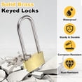 thumbnail image 4 of Uxcell Padlock with Keys, (1-17/64" Wide Body 1.9" Long Shackle, 5 Pcs), Brass Waterproof Rustproof Keyed Locks, Suit For-Storage Unit/Sheds/Garages/Fence/Gym Locker, 4 of 7