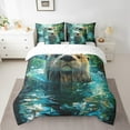 thumbnail image 2 of Sea Otter Bedding Set 7 Pieces Coastal Creature Comforter King Room Decorative Marine Life Otter Bed In A Bag Ocean Animals Comforter Set With Sheet, 2 of 5