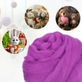 thumbnail image 4 of Needle Felting Wool, 3.5Oz Nature Fibre Wool Yarn Roving for Wet Felting, Handcrafts (Violet), 4 of 6