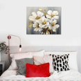 thumbnail image 3 of Chilfamy Ready to Hang Fall Decor White Gray Flower Canvas Wall Art Picture 20x16in for Living Room Bedroom 20x16in, 3 of 3