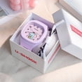 thumbnail image 1 of Lindo reloj de silicona, moderno reloj deportivo con correa cuadrada y luz nocturna para estudiantes, 1 of 6