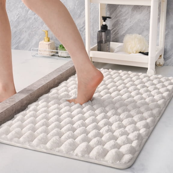 Cute Bath Mat,Shower Rugs for Bathroom,Carpet Bathroom Non Slip Mat Absorbent Floor Mat Entrance Mat Non Slip Foot Mat Bedroom Carpet,Bathroom Rugs Non Slip Small Bath Mat(White 24*16in)