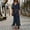 Blue, variant on Hvot&aat Women's Polka Dot Print Dress Casual Button Down Dresses V Neck Long Sleeve Maxi Dress A-Line Tie Waist Dresses