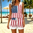 thumbnail image 2 of BOOMNY 4Th Of July Womens 2 Peice Sets Patriotic Usa Star Striped Graphic Short Sleeve Tops Shorts Outfits for Women Independence Day Matching Sets, 2 of 4