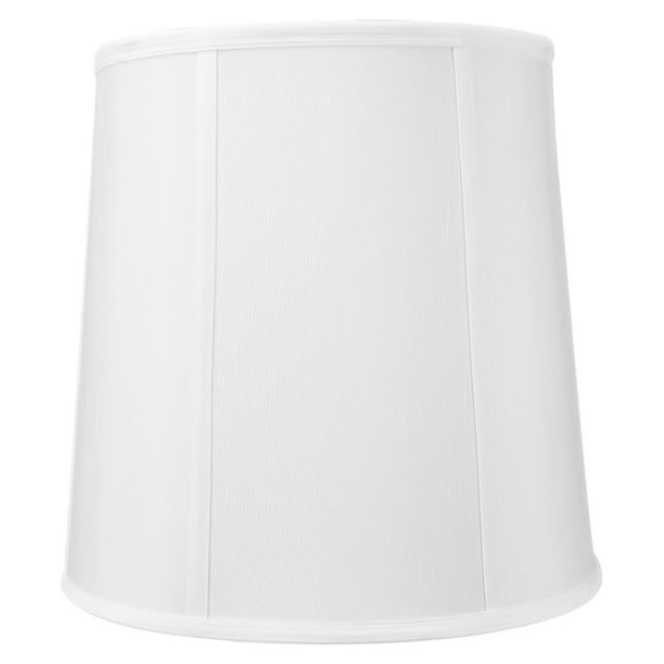 White Linen Fabric Drum Lampshade, How To Cover A Drum Lampshade With Fabric