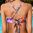 thumbnail image 4 of Women Plus Size tank top Swimsuit tops Graphic Sleeveless swimwear Bathing tops Floral print cropped camis CROSS-KNOT Boho Beach Pool,Hot Pink,SIZE L, 4 of 8