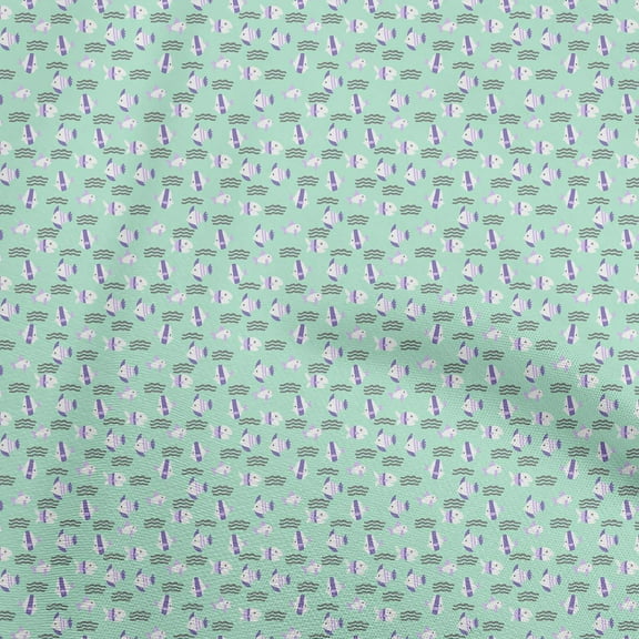 oneOone Polyester Spandex Mint Green Fabric Underwater Sewing Fabric By The Yard Printed Diy Clothing Sewing Supplies 56 Inch Wide