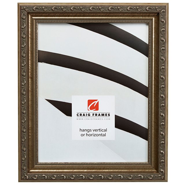 Craig Frames 6661 24 by 36-Inch Picture Frame, Smooth Ornate Finish, 1.325-Inch Wide, Antique Silver
