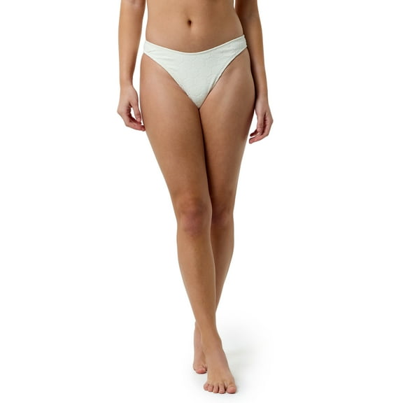 No Boundaries Women's Shellebrating High Leg Bikini Bottom, Sizes XXS-XXL