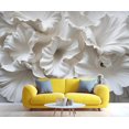 thumbnail image 3 of Stereo Relief White Peony Flowers Wall Mural, Nordic Flower Art 3D Wallpaper Mural, Modern Petals Wall Murals Wallpaper For Woman Bedroom Bedside Living Room 110"W x 79"H (Not Peel and Stick), 3 of 6