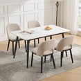 thumbnail image 6 of Memoryfield Dining Chairs Set of 2, Modern  Upholstered Kitchen Side Chairs with Curved Backrest, Beige, 6 of 8