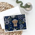 thumbnail image 2 of Blue Flowers Wirehaired Dachshund Greeting Cards and Envelopes Pack of 8, 2 of 2