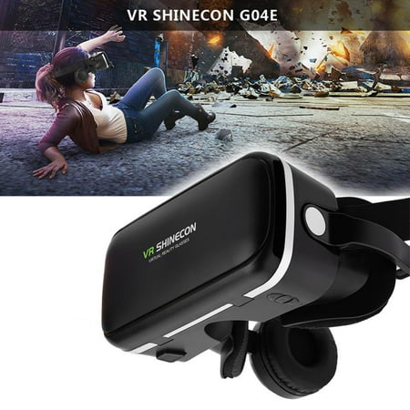 VR SHINECON Virtual Reality 3D VR Glasses w/ Earphone for 3.5 -6.0  Android iOS Phones, 3D VR Goggles, Virtual Reality (Best Vr Goggles For Android)