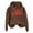 Brown, variant on Vintage Lobster Print Sweatshirt Graphic Sweatshirts For Women Crewneck Long Sleeve Pullover Cinch Waist Tops Fall Trendy Clothes (Black,Large)