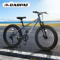 thumbnail image 6 of Ambifirner Mens and Women Fat Tire Mountain Bike, 24-Inch Bicycle Wheels, 4-Inch Wide Tires, Steel Frame, 7Speed Drivetrain, Disc Brakes, 6 of 7