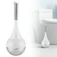 thumbnail image 2 of Hideaway Toilet Brush Set, Hammered Finish| Bathroom Decor & Anti-Splash Shield | 360° Deep Clean Bristles, Rust-Proof ABS |Modern Bath Accessories |Elegant Gift for Home, Hotel(White2,5.5x5.5x15"), 2 of 9