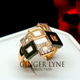 thumbnail image 2 of Geo Modern Statement Ring Black Plate Cubic Zirconia Women Ginger Lyne Collection, 2 of 5