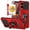Red, variant on TJS for Cricket Icon 6 (SL219C) / AT&T Verge (SL219A) Phone Case, with Tempered Glass Screen Protector, [Military Grade] Robotic Magnetic Support Car Mount Metal Ring Holder Kickstand Cover (Green)