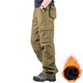 thumbnail image 6 of Cargo Pants for Men 2025 Fall Winter Lined Straight Leg Casual Outdoor Work Pants with Pockets Mens Trousers, 6 of 8